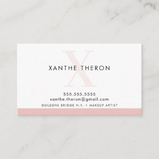 MONOGRAM elegant modern minimal pale pink Business Card