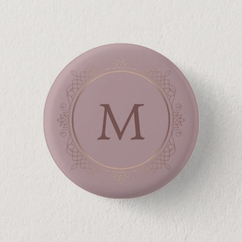 Monogram Elegant Modern Rose Gold Template Button