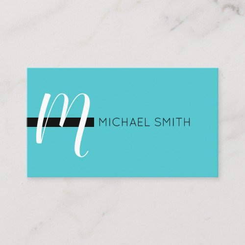 Monogram Elegant Modern Sea Serpent and Black Business Card