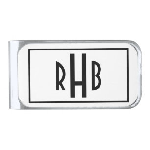 Monogram Elegant Money Clip Silver