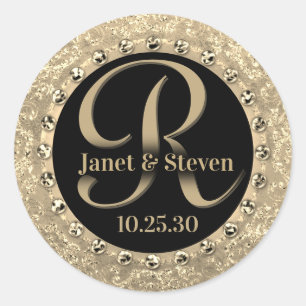 Monogram Elegant Names Gold Glam Seal