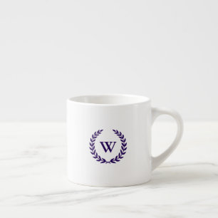 Monogram Elegant Navy Blue Classic Espresso Mug