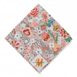 Monogram elegant Paisley pattern Initial and name Bandana