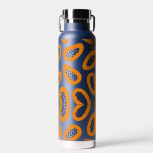 Monogram Elegant Papaya Pattern Water Bottle