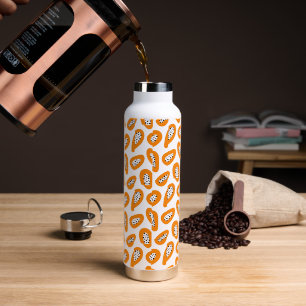 Monogram Elegant Papaya Pattern Water Bottle