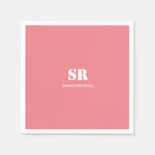 Monogram Elegant Pink Minimal Napkins
