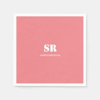 Monogram Elegant Pink Minimal Napkins