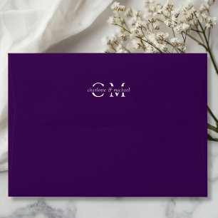 Monogram Elegant Purple Envelope