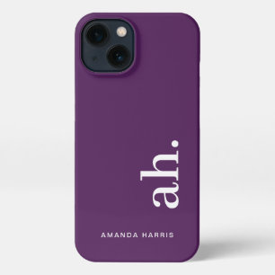 Monogram Elegant Purple Feminine Minimalist iPhone 13 Case
