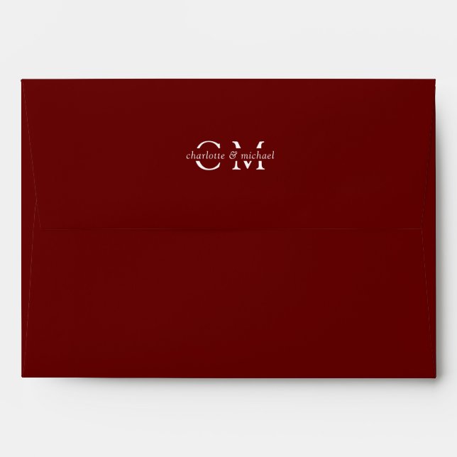 Monogram Elegant Red Envelope (Back (Top Flap))