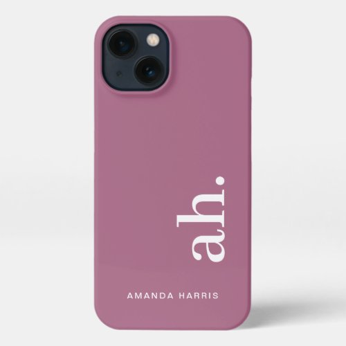 Monogram Elegant Red Violet Feminine Minimalist iPhone 13 Case
