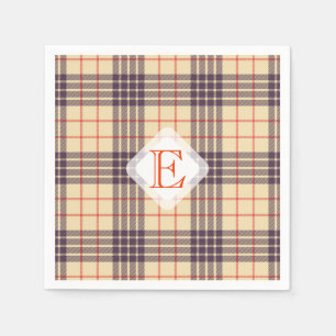 Monogram, elegant Scottish clan beige plaid tartan Napkins