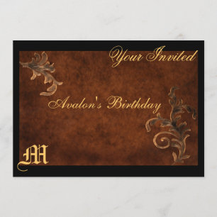 Monogram Elegant Scroll All Occasion Invitation