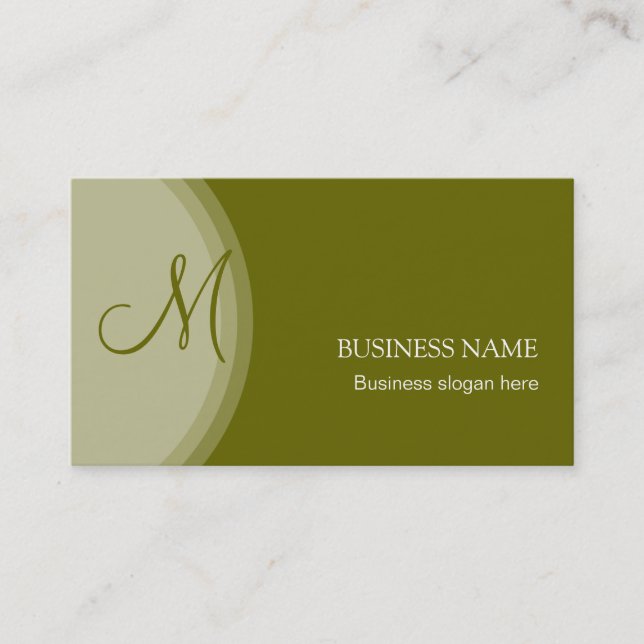 Monogram Elegant Simple Business Card 13 (Front)