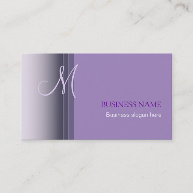 Monogram Elegant Simple Business Card 2 (Front)