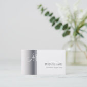 Monogram Elegant Simple Business Card 3 (Standing Front)