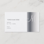 Monogram Elegant Simple Business Card 3 (Back)