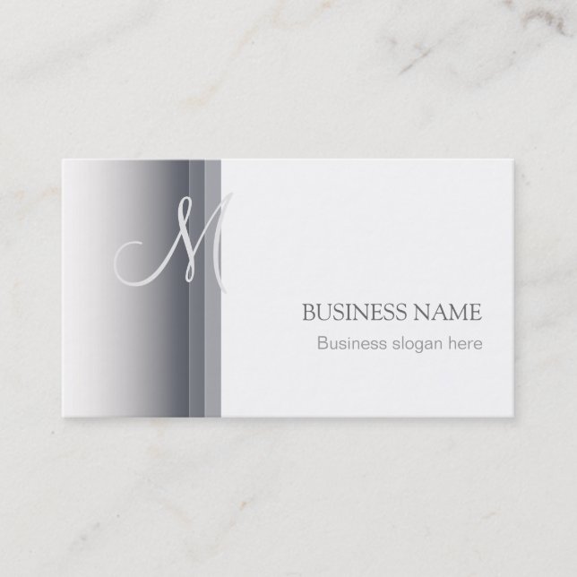 Monogram Elegant Simple Business Card 3 (Front)