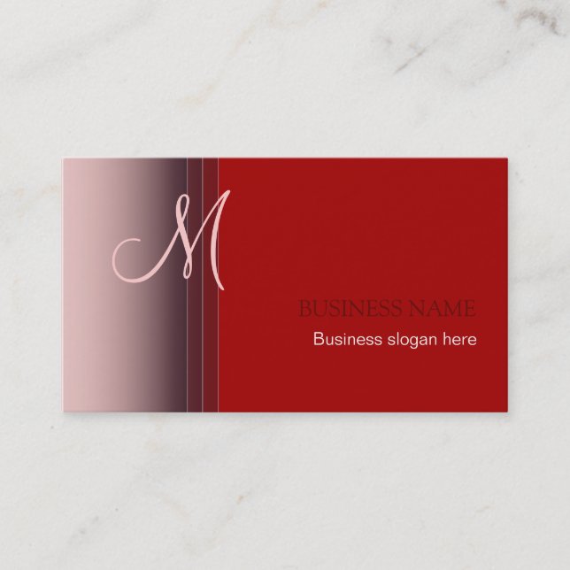 Monogram Elegant Simple Business Card 5 (Front)