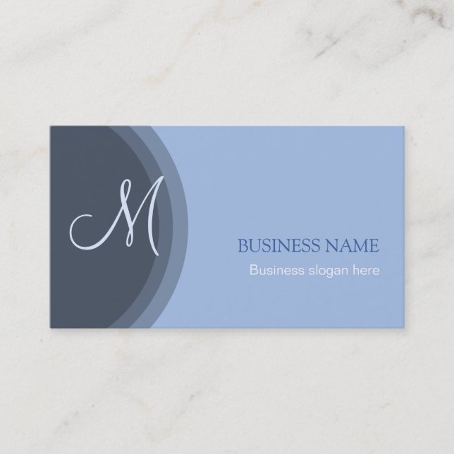 Monogram Elegant Simple Business Card 9 (Front)