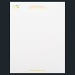 Monogram Elegant Simple Golden Yellow Letterhead<br><div class="desc">Elegant,  monogram letterhead in a golden yellow version,  ideally designed to match its business cards and labels available in my store. 
Easy to personalize! 
Feel free to contact me if you need any help to customize this or other articles in my collections.</div>