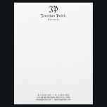 Monogram Elegant Simple Vintage Old Style Text Letterhead<br><div class="desc">Monogram Elegant Simple Vintage Old Style Text Classic Letterhead.</div>