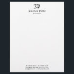 Monogram Elegant Simple Vintage Old Style Text Letterhead<br><div class="desc">Monogram Elegant Simple Vintage Old Style Text Classic Letterhead.</div>