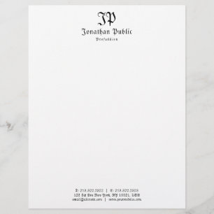 Monogram Elegant Simple Vintage Old Style Text Letterhead