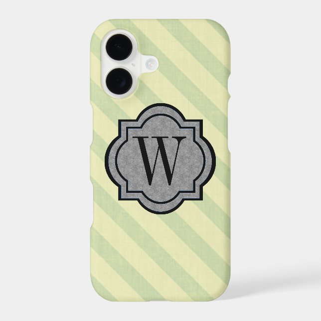 Monogram Elegant Stripe Pattern Iphone Case (Back)