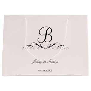 Monogram elegant to the wedding large gift bag