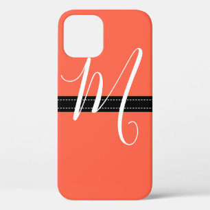 Monogram Elegant Tomato Solid Color iPhone 12 Pro Case