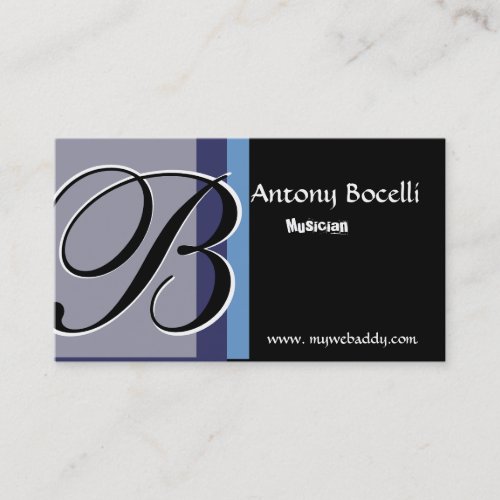 Monogram Elegant Trendy Black and Gray Business Card Template