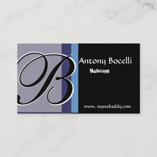 Customizable Monogram Elegant Trendy Black and Gray Business Card Template