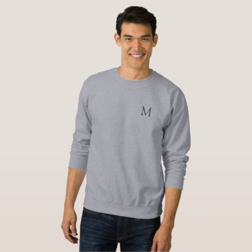 Monogram Elegant Trendy Template Grey Modern Sweatshirt