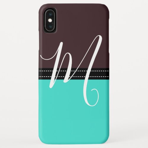 Monogram Elegant Turquoise  Temptress Solid Color iPhone XS Max Case