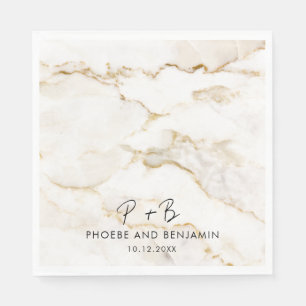 Monogram Elegant Typography Wedding Paper Napkins