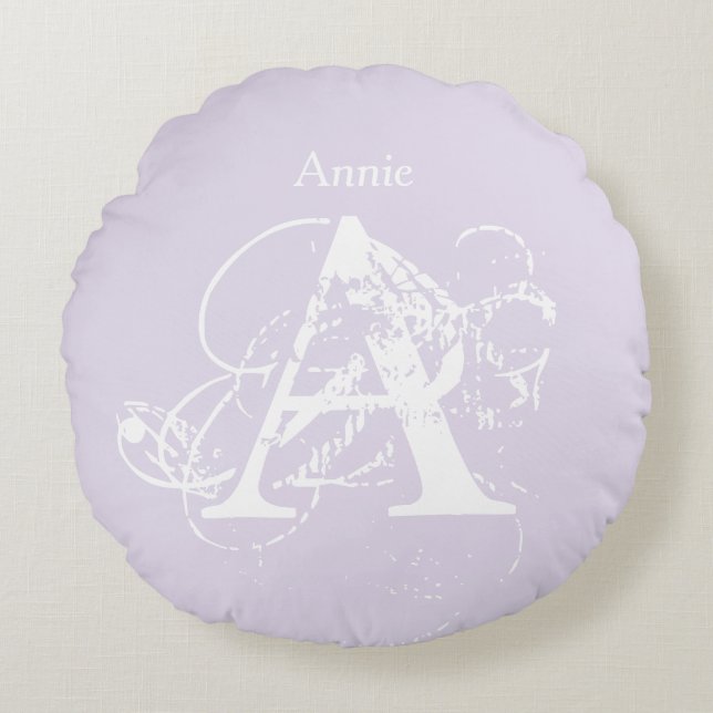 Monogram Elegant Unique Modern Template  Round Pillow (Front)