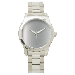 Monogram Elegant Unisex Oversize Silver Bracelet Watch