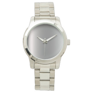 Monogram Elegant Unisex Oversize Silver Bracelet Watch