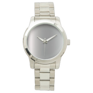 Monogram Elegant Unisex Oversized Silver Bracelet Watch