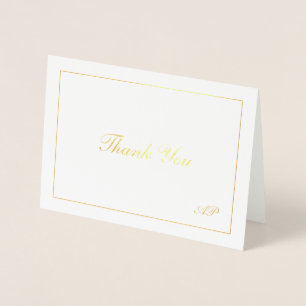 Monogram Elegant Wedding Thank You Foil Card
