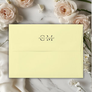 Monogram Elegant Yellow Envelope