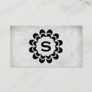 Monogram Element Grunge texture (gray) Business Card