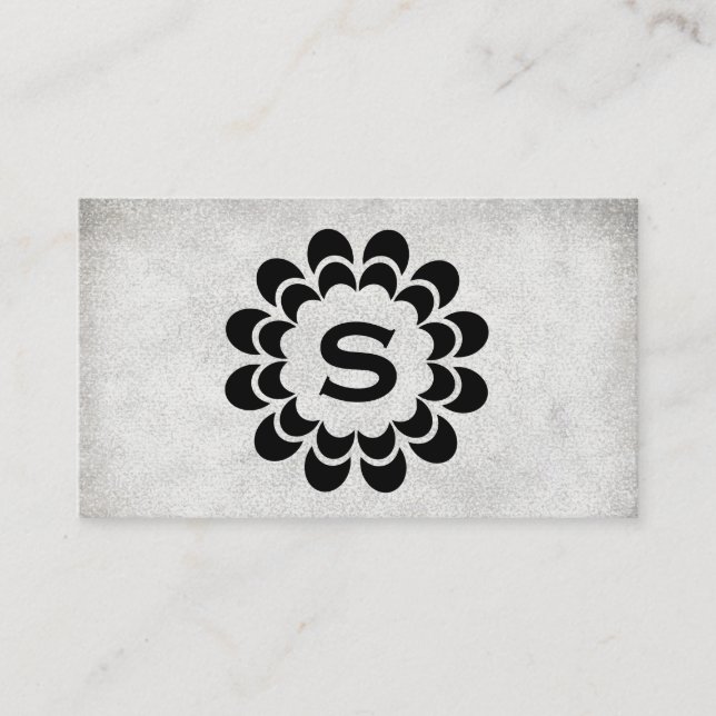 Monogram | Element | Grunge texture (gray) Business Card (Front)