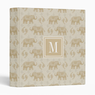 Monogram Elephant Khaki Caravan Pattern 3 Ring Binder