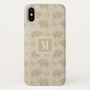 Monogram   Elephant Khaki Caravan Pattern iPhone X Case