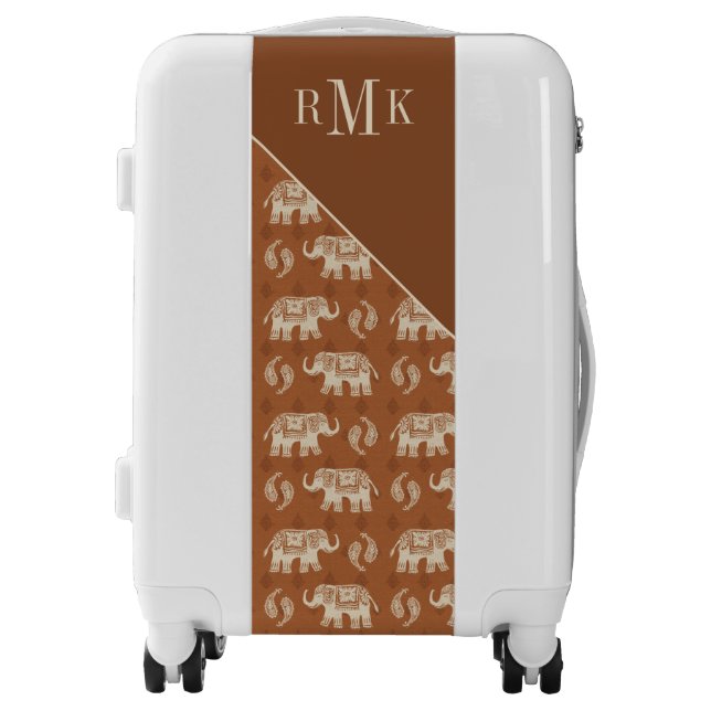 Monogram | Elephant Orange Caravan Pattern Luggage (Front)