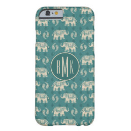 Monogram | Elephant Teal Caravan Pattern Barely There iPhone 6 Case