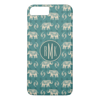 Monogram | Elephant Teal Caravan Pattern iPhone 8 Plus/7 Plus Case