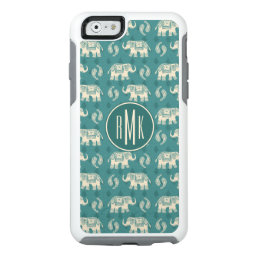 Monogram | Elephant Teal Caravan Pattern OtterBox iPhone 6/6s Case